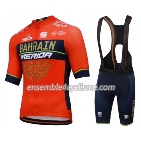 Tenue Maillot + Cuissard à Bretelles 2018 Bahrain Merida N001